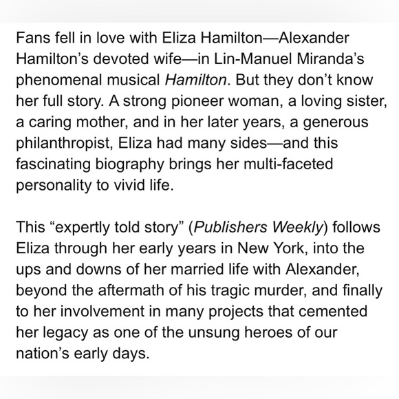 Eliza Hamilton Book Good Used Condition - Picture 5 of 5
